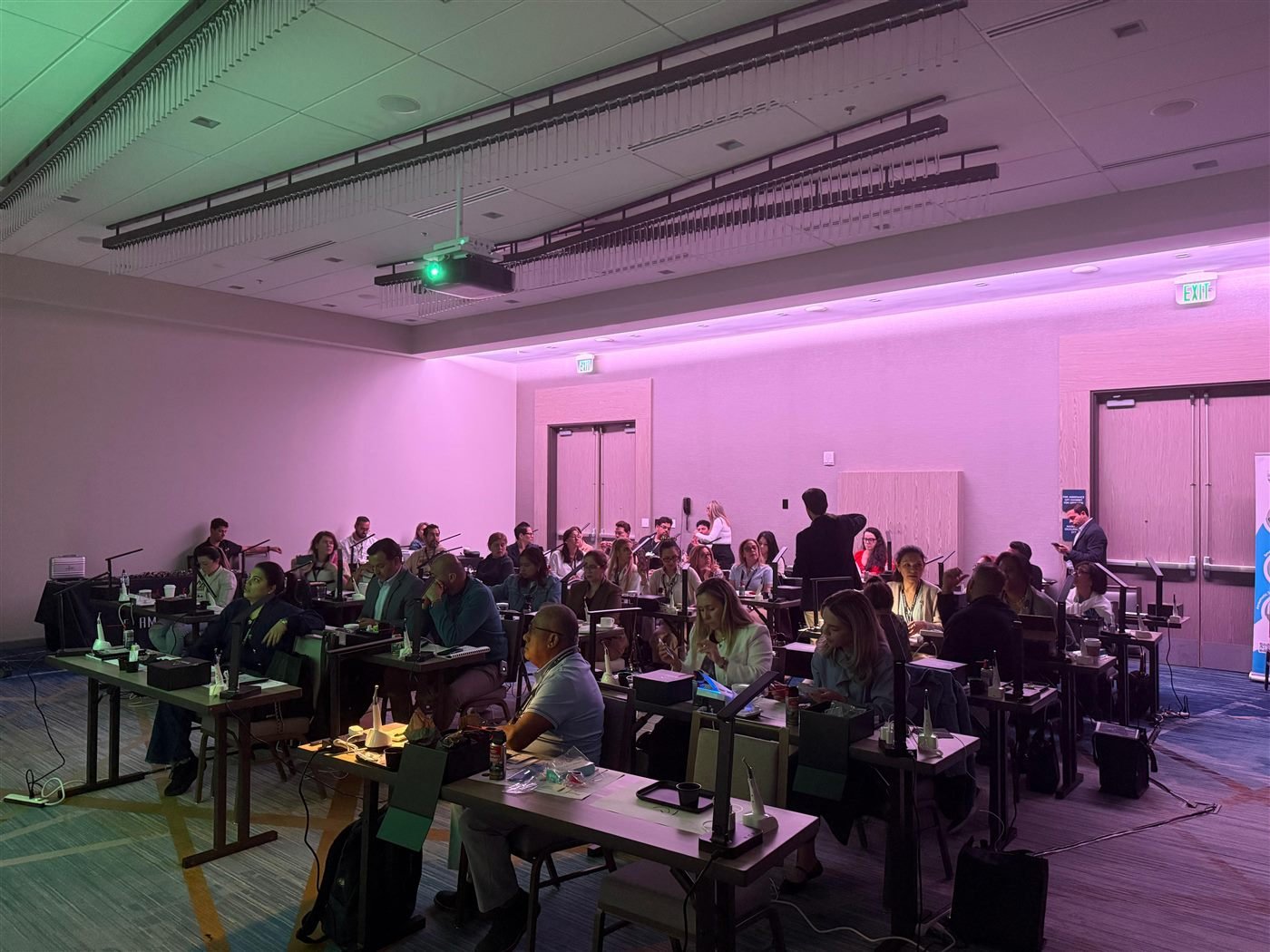 Room with equipped stations for hands-on practice